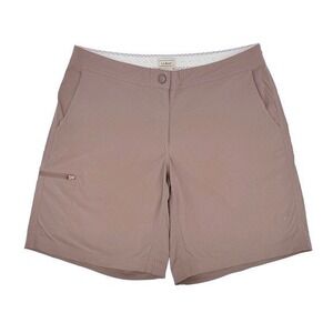 L.L.Bean Women's Outdoor Hiking Shorts Beige Size 8 Regular Stretch Nylon